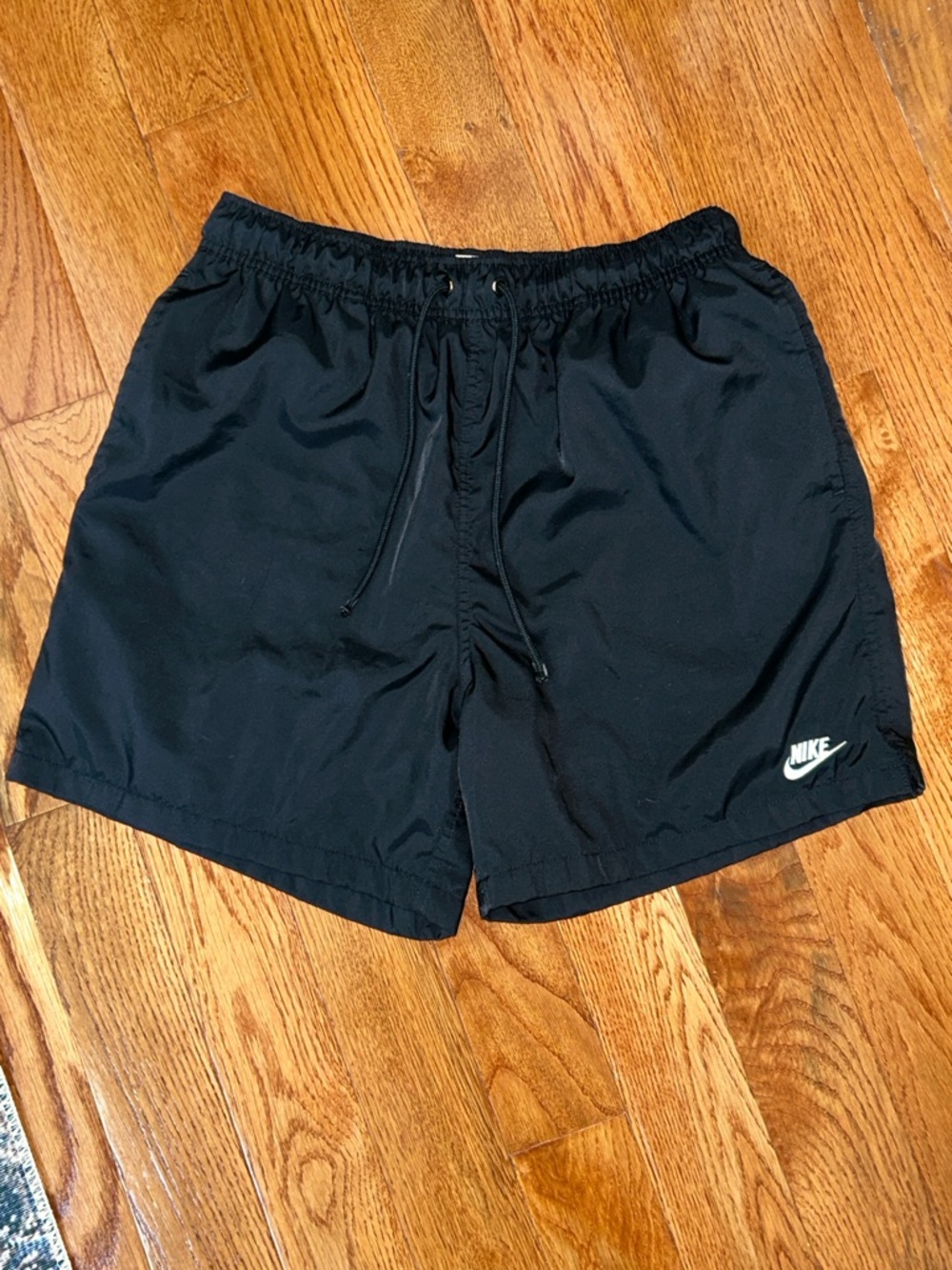Nike Black Men's Training/Swim Shorts with White Logo